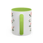 New York Rose Mug, State Flower Floral Coffee Cup, 11oz Botanical Gift