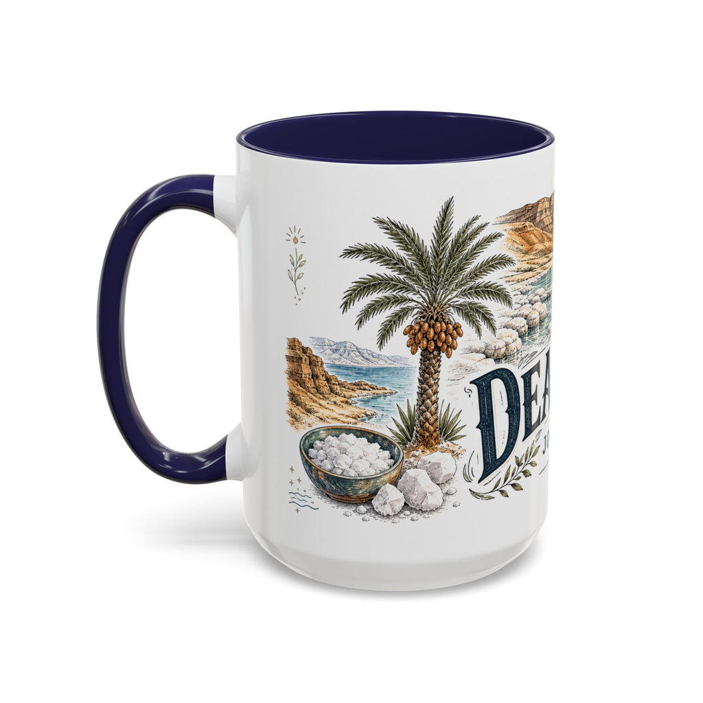 Dead Sea Mug, Jordan Travel Souvenir, Bucket List Gift, Accent Ceramic Coffee Mug 11oz 15oz