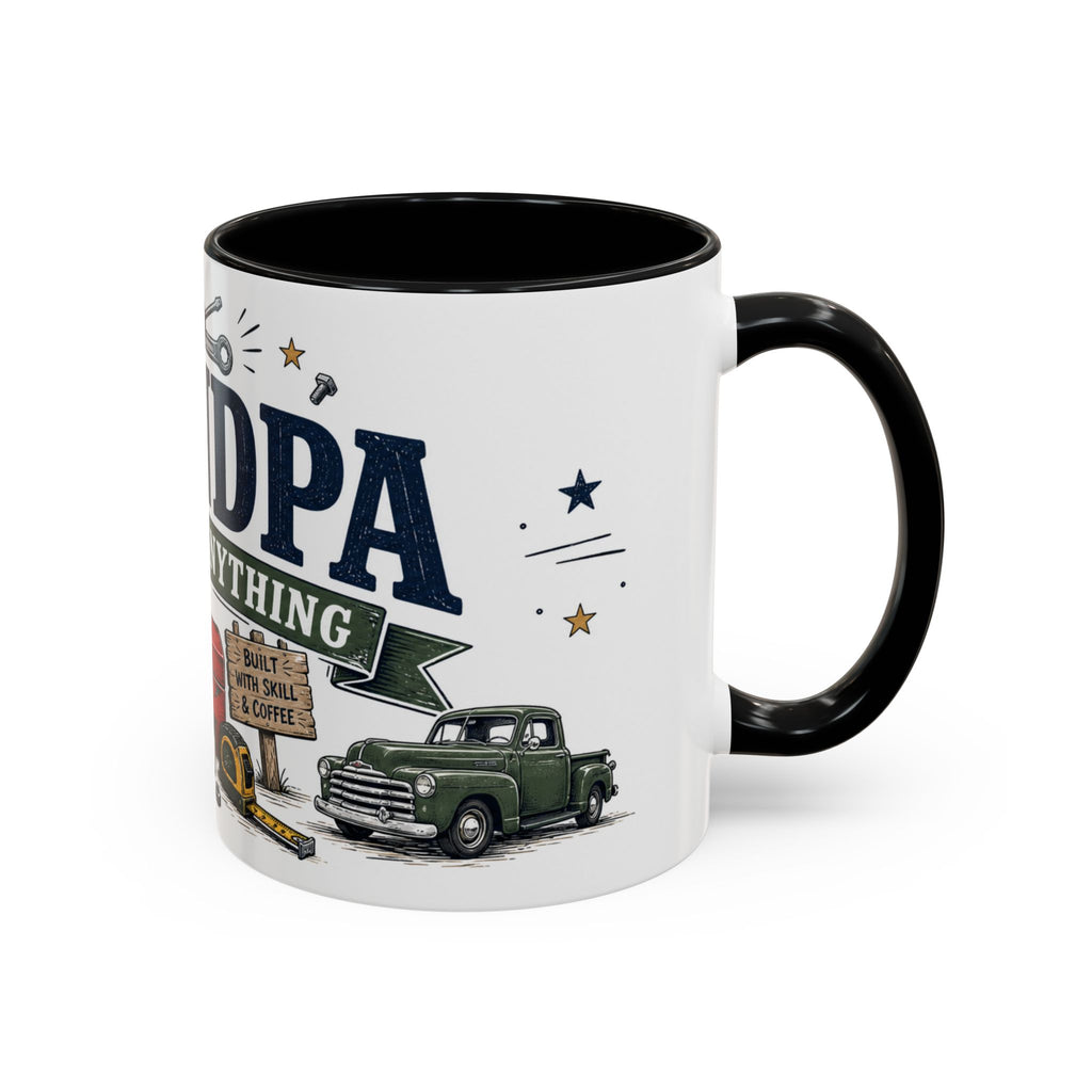 Grandpa Can Fix Anything Coffee Mug | Funny Gift From Grandkids | Accent Ceramic 11oz 15oz