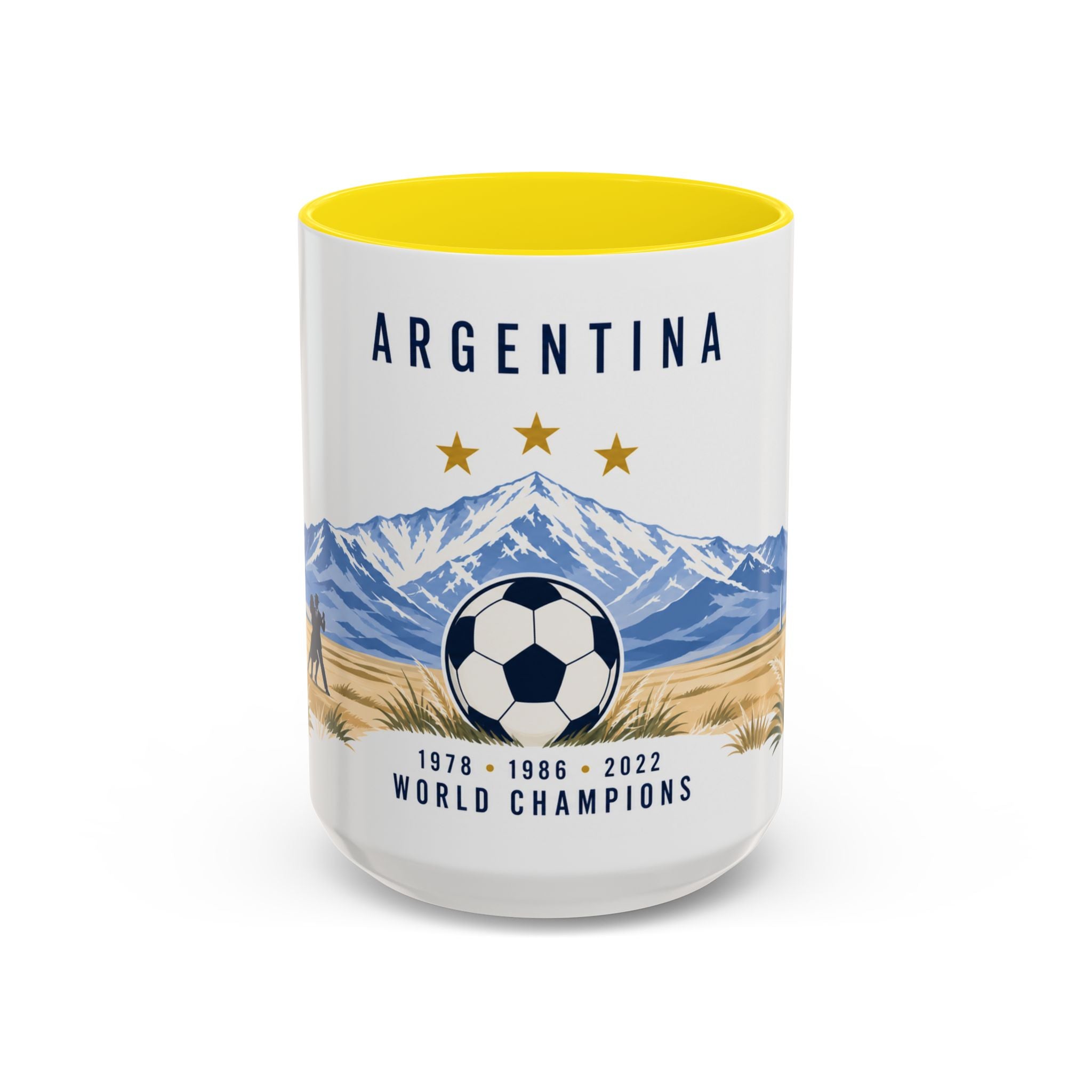 Argentina World Champions Mug | Three Time Soccer Champion Gift | Argentine Football Fan Cup | 1978–2022 | 11oz 15oz