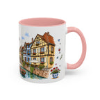 Colmar Illustrated Travel Mug | France Souvenir Accent Coffee Mug | 11oz 15oz Ceramic Cup