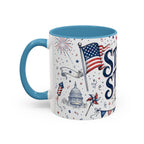 Stars and Stripes Forever Coffee Mug | Patriotic 4th of July Gift | Accent Color Ceramic 11oz 15oz