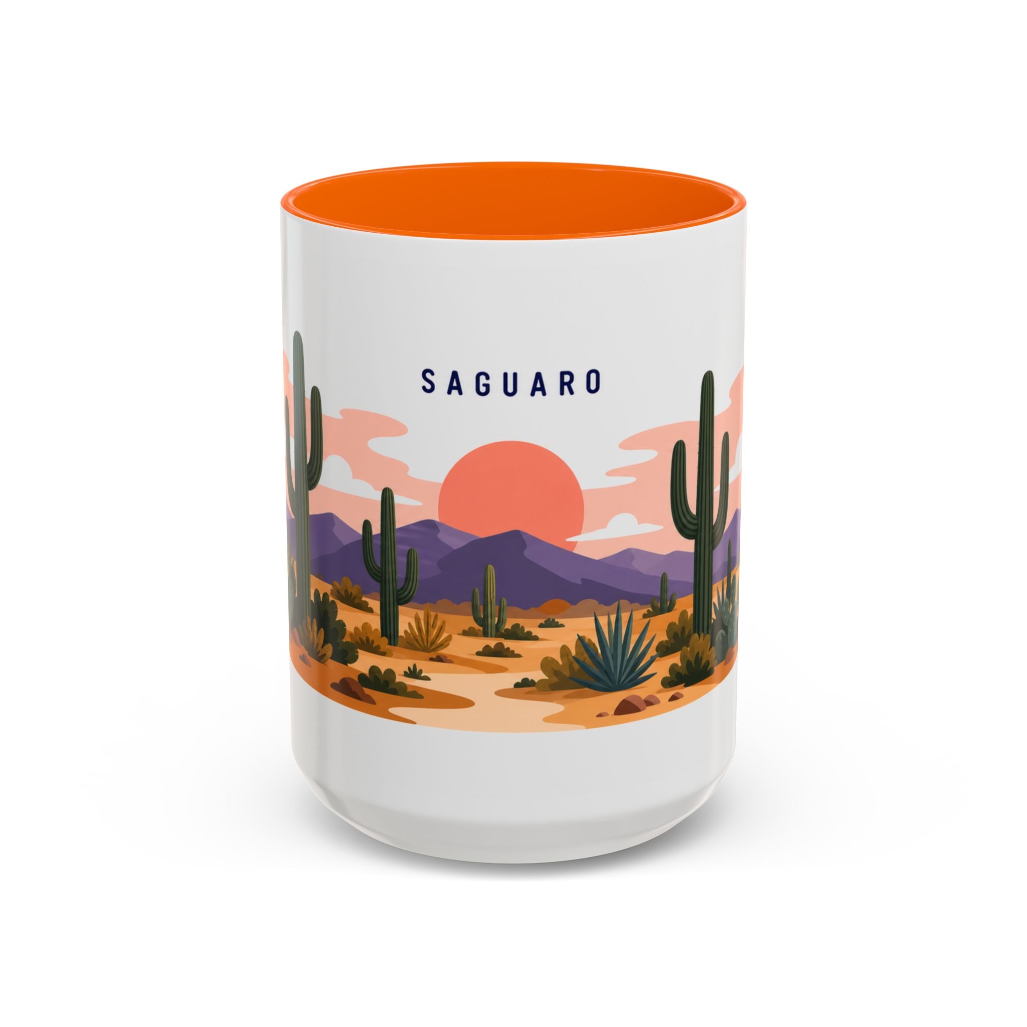 Saguaro National Park Coffee Mug | Solid Color Block Park Souvenir | 11oz 15oz Accent Mug