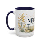 Nebraska State Mug | Moving Away, Long Distance Friendship Gift | Botanical Landscape Accent Mug