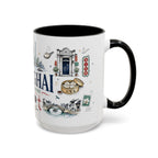 Shanghai Coffee Mug | China Souvenir Travel Gift | Accent Color Ceramic 11oz 15oz