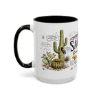 Saguaro National Park Coffee Mug | Arizona Desert Cactus Sunset Gift | Accent Color Ceramic 11oz 15oz