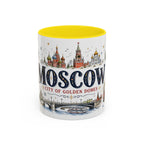 Moscow Coffee Mug | Russia Souvenir Travel Gift | Accent Color Ceramic 11oz 15oz