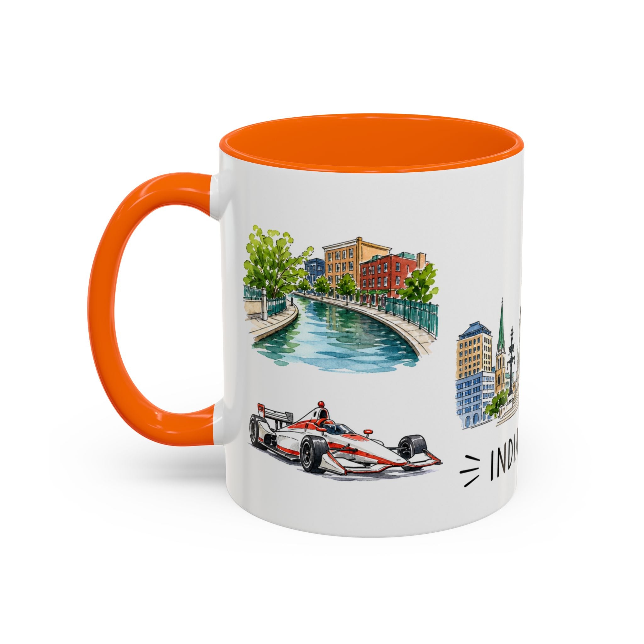 Indianapolis Illustrated Travel Mug | City Souvenir Accent Coffee Mug | 11oz 15oz Ceramic Cup