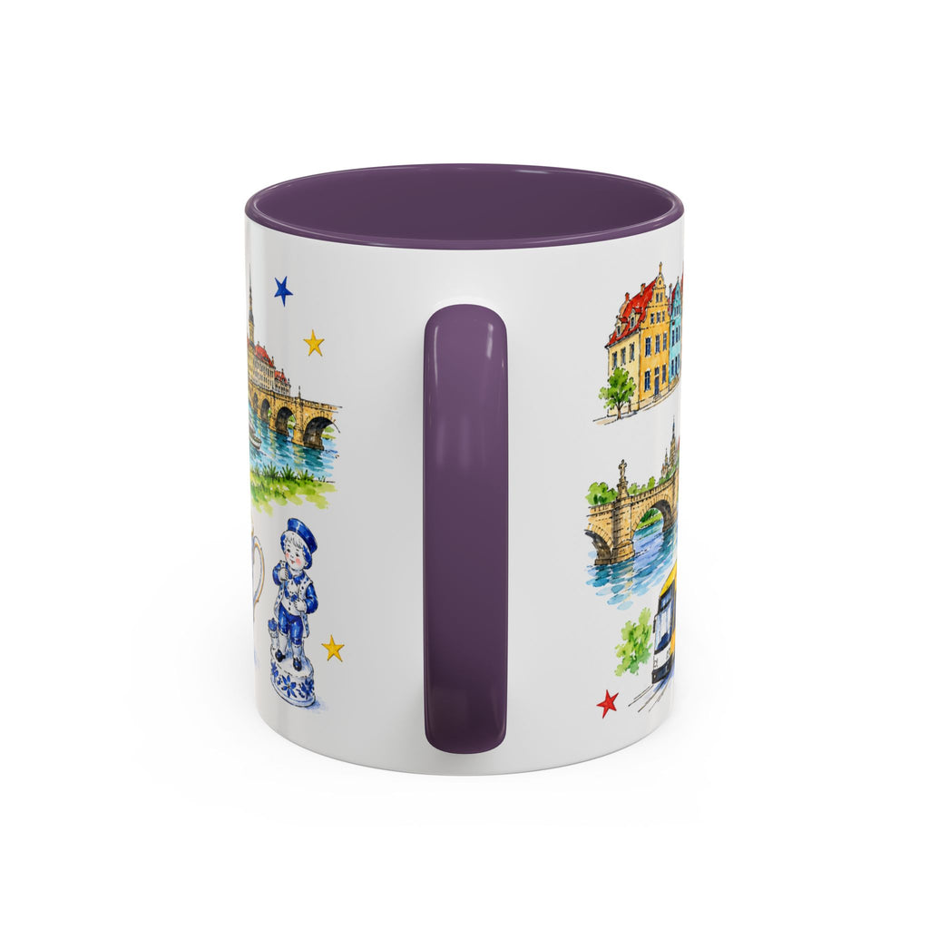 Dresden Illustrated Travel Mug | City Souvenir Accent Coffee Mug | 11oz 15oz Ceramic Cup