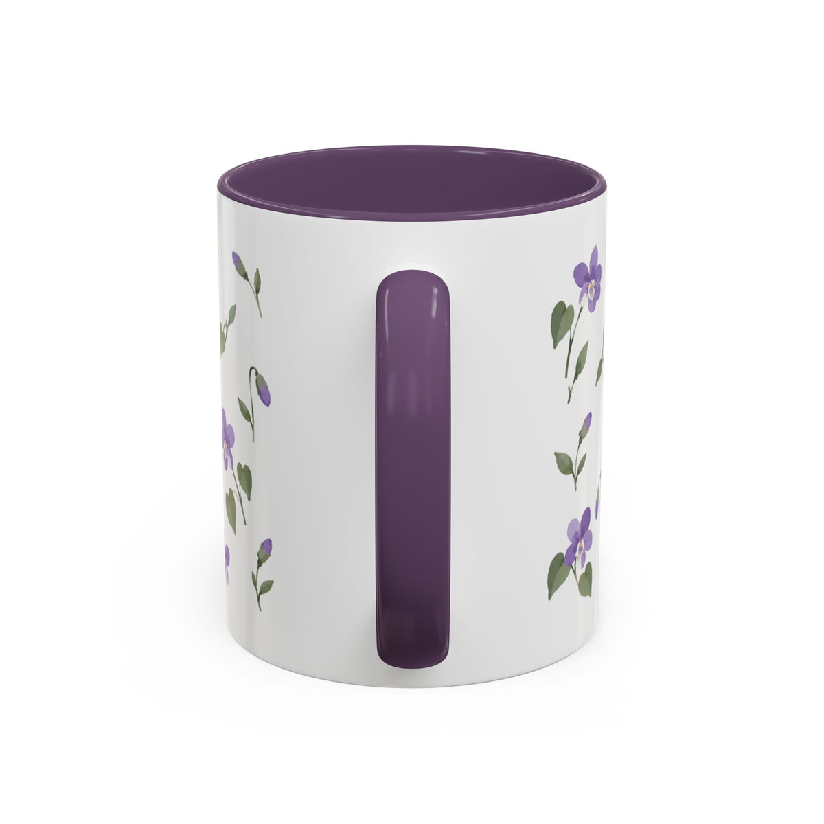 Rhode Island Violet Mug, State Flower Floral Coffee Cup, 11oz Botanical Gift