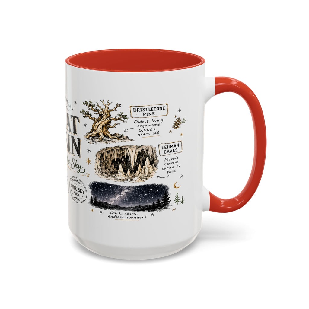 Great Basin National Park Coffee Mug | Nevada Desert Stargazing Hiking Gift | Accent Color Ceramic 11oz 15oz