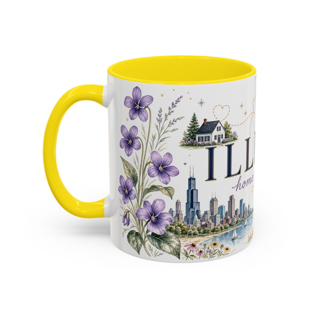 Illinois State Map Mug | Botanical Travel Sketch, Moving Away Gift (11oz 15oz)