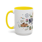 New Delhi Coffee Mug | India Souvenir Travel Gift | Accent Color Ceramic 11oz 15oz