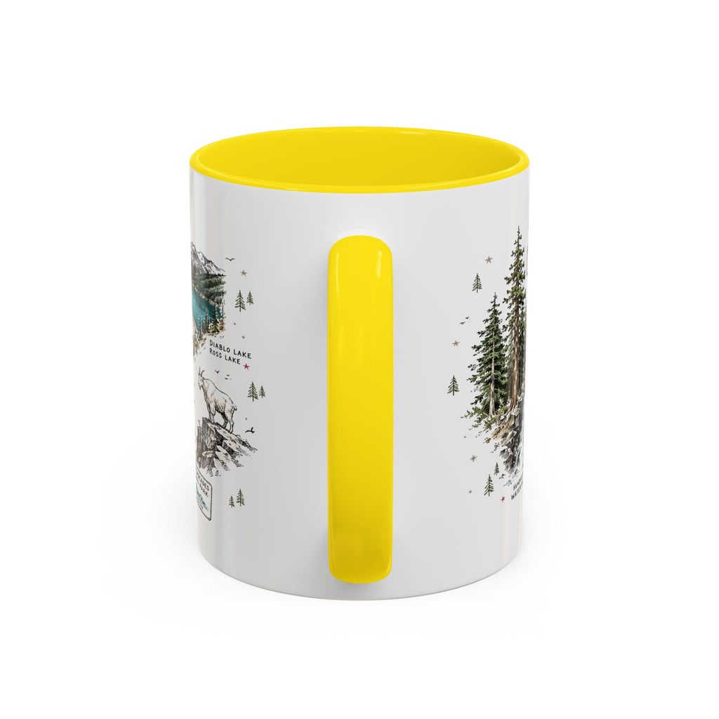 North Cascades National Park Coffee Mug | Washington Alpine Glacier Hiking Gift | Accent Color Ceramic 11oz 15oz