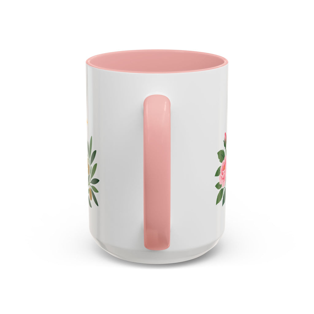 Libra Zodiac Coffee Mug | Scales and Rose Design | Astrology Birthday Gift | 11 oz 15 oz Ceramic Accent Mug