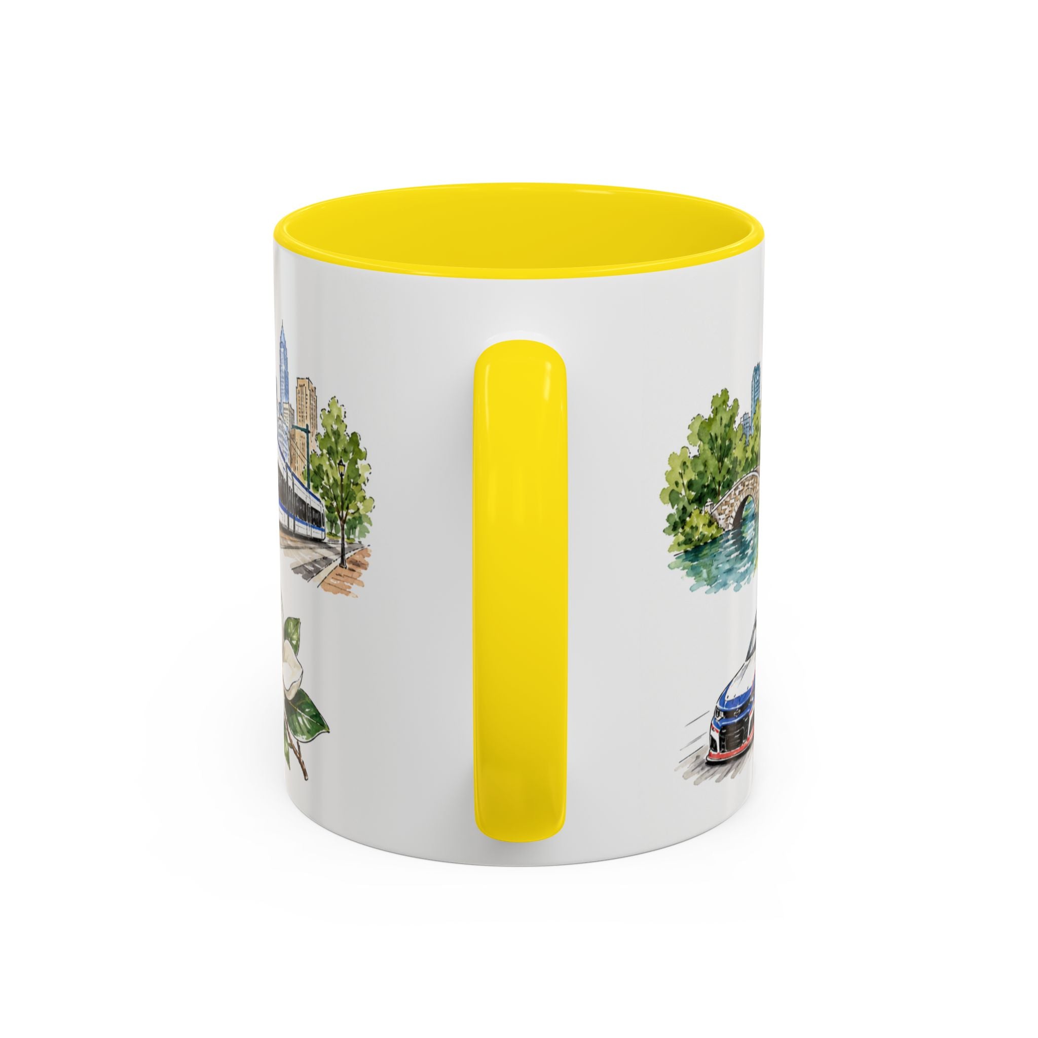Charlotte Illustrated Travel Mug | City Souvenir Accent Coffee Mug | 11oz 15oz Ceramic Cup