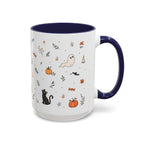 Halloween Party Mug | Ghost Black Cat Candy Watercolor Gift | Accent Cup 11oz 15oz