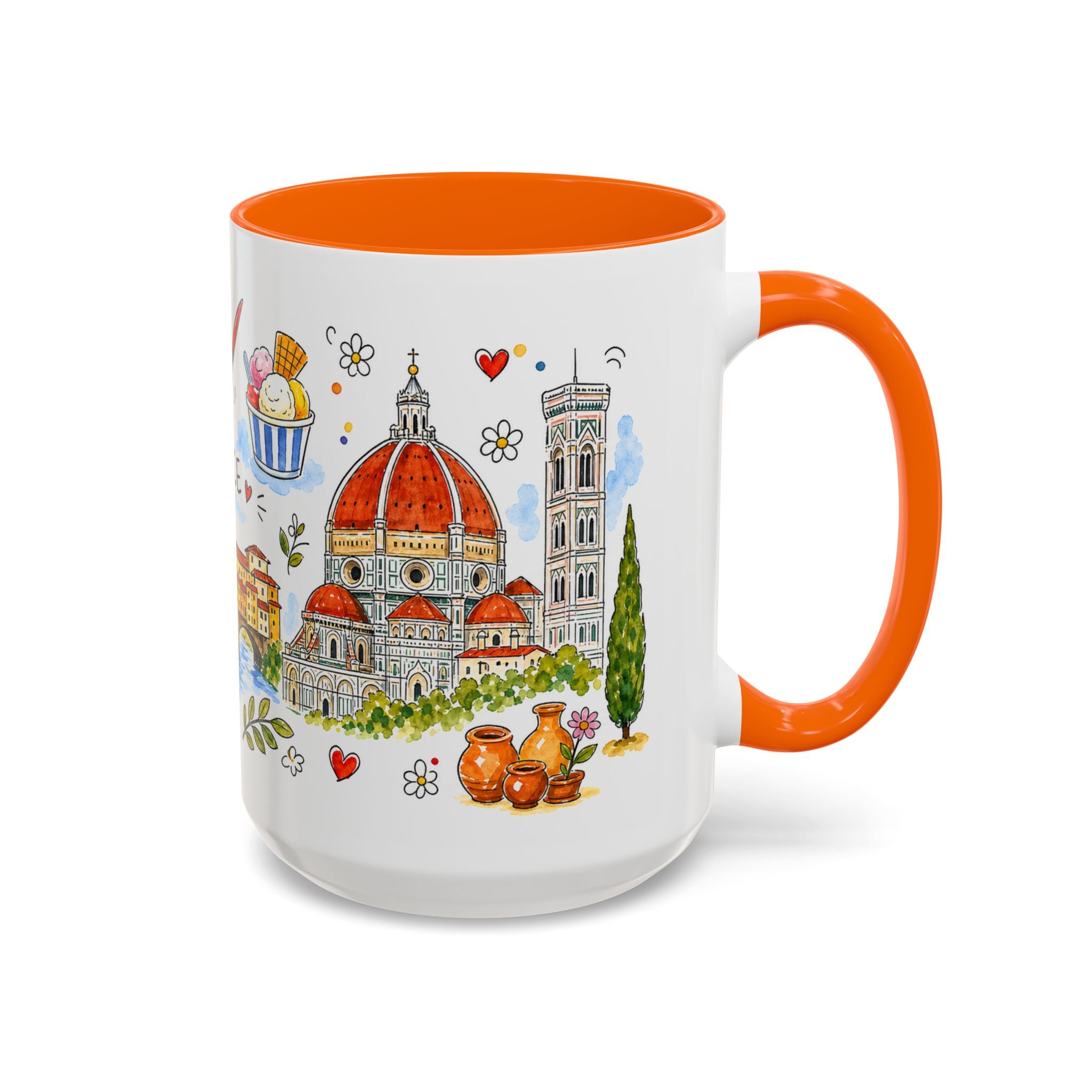 Florence Travel Mug | European City Souvenir Accent Coffee Mug | 11oz 15oz Ceramic Cup