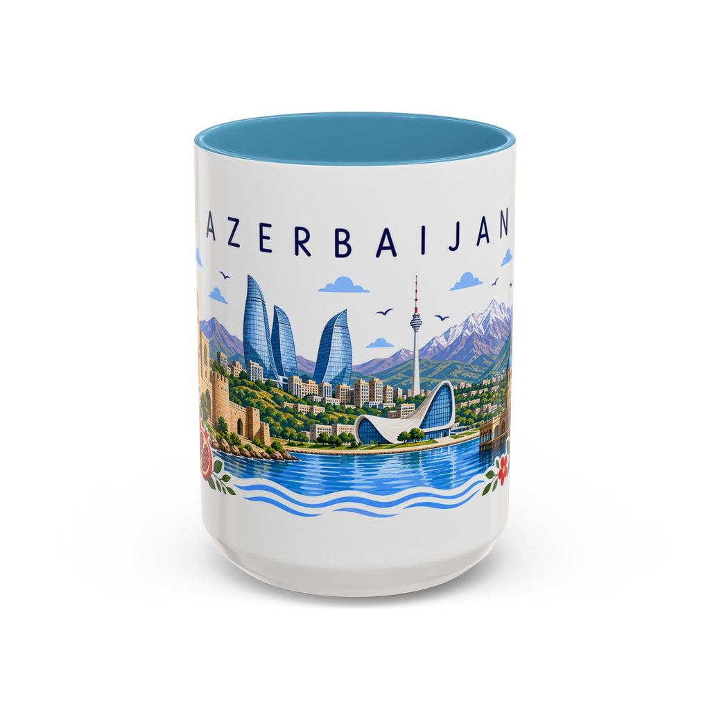 Azerbaijan Coffee Mug | Travel Souvenir Accent Mug | Place Gift Ceramic Cup 11oz 15oz
