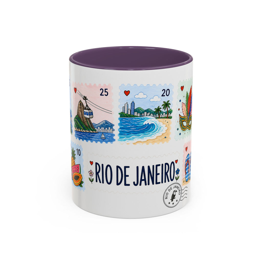 Rio de Janeiro Coffee Mug | Postage Stamp Collage Mug | Travel Souvenir Accent Cup 11oz 15oz