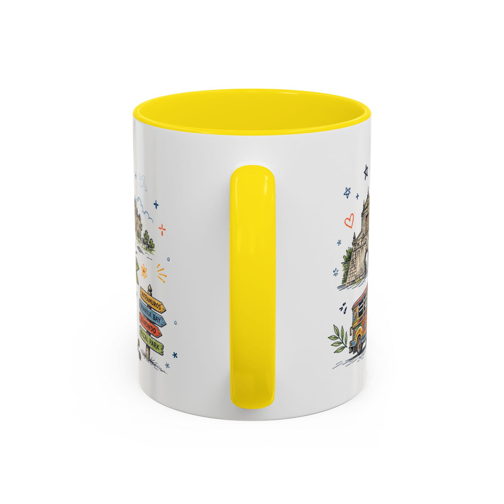 Manila Coffee Mug | Philippines Souvenir Travel Gift | Accent Color Ceramic 11oz 15oz