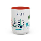 Miami Coffee Mug | United States Travel Souvenir | Porcelain Decal City Gift | 11oz 15oz Accent Mug