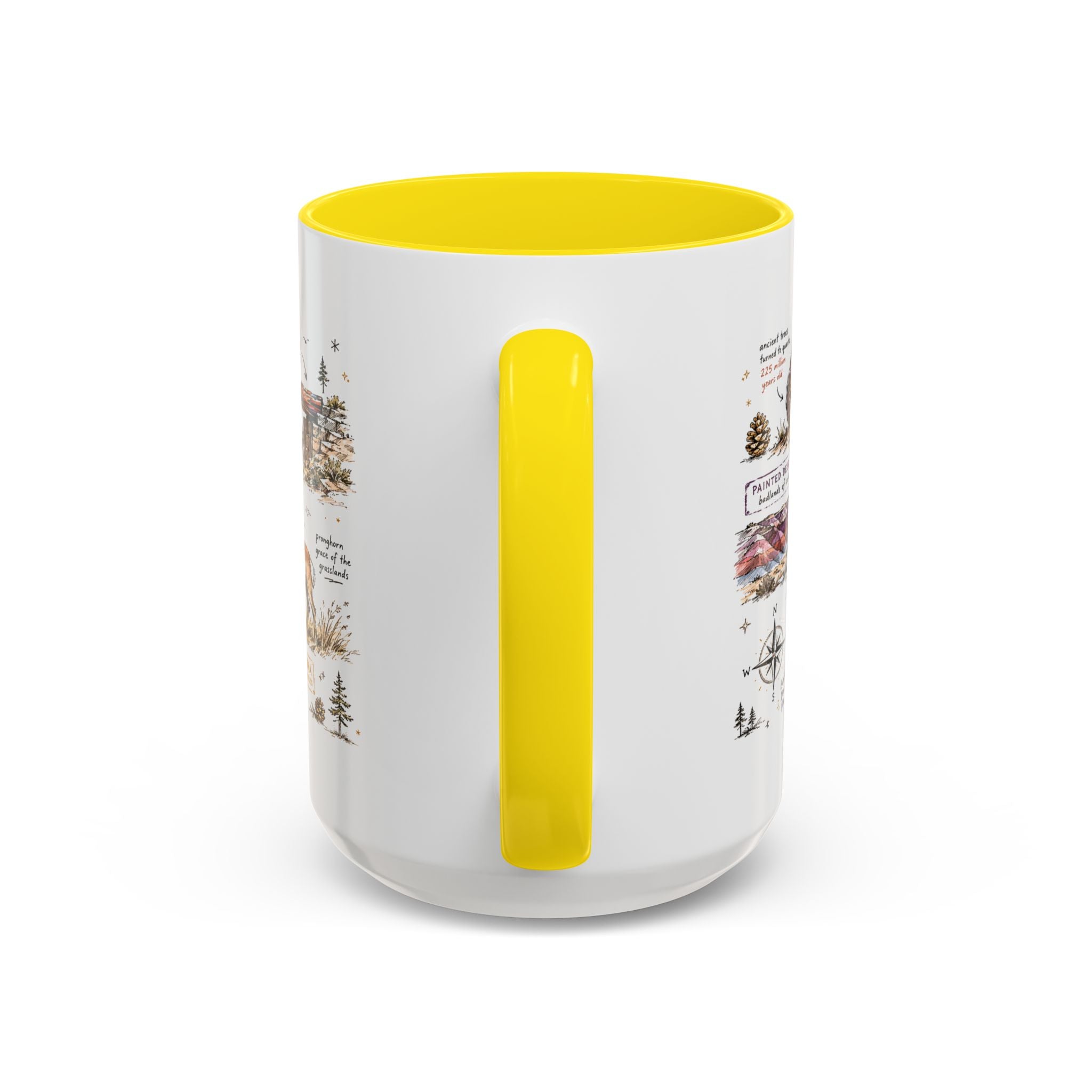 Petrified Forest National Park Coffee Mug | Arizona Painted Desert Fossil Gift | Accent Color Ceramic 11oz 15oz