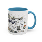 Amsterdam Coffee Mug | Netherlands Souvenir Travel Gift | Accent Color Ceramic 11oz 15oz