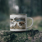 Yellowstone National Park Vintage Enamel Camping Mug | 12oz National Park Hiking Gift