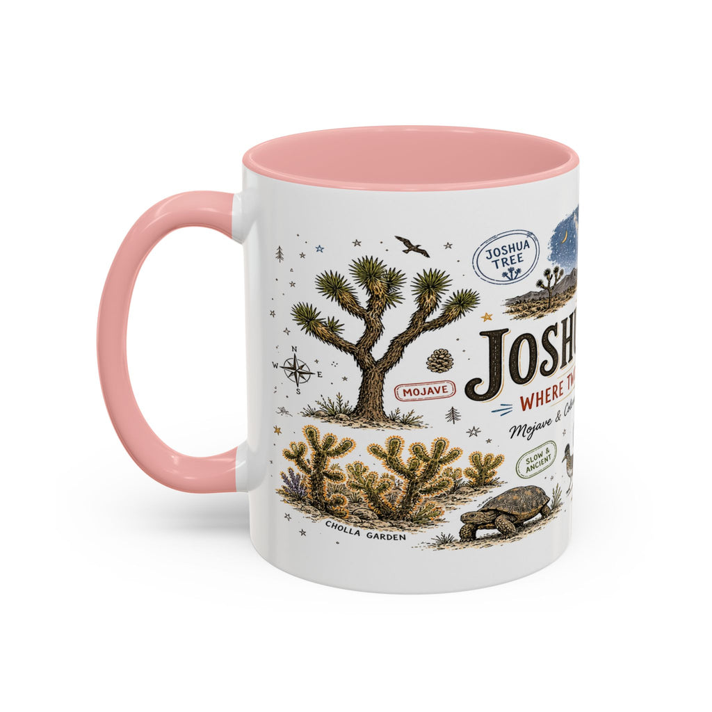 Joshua Tree Coffee Mug | National Park Desert Camping Gift | Accent Color Ceramic 11oz 15oz