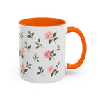 New York Rose Mug, State Flower Floral Coffee Cup, 11oz Botanical Gift