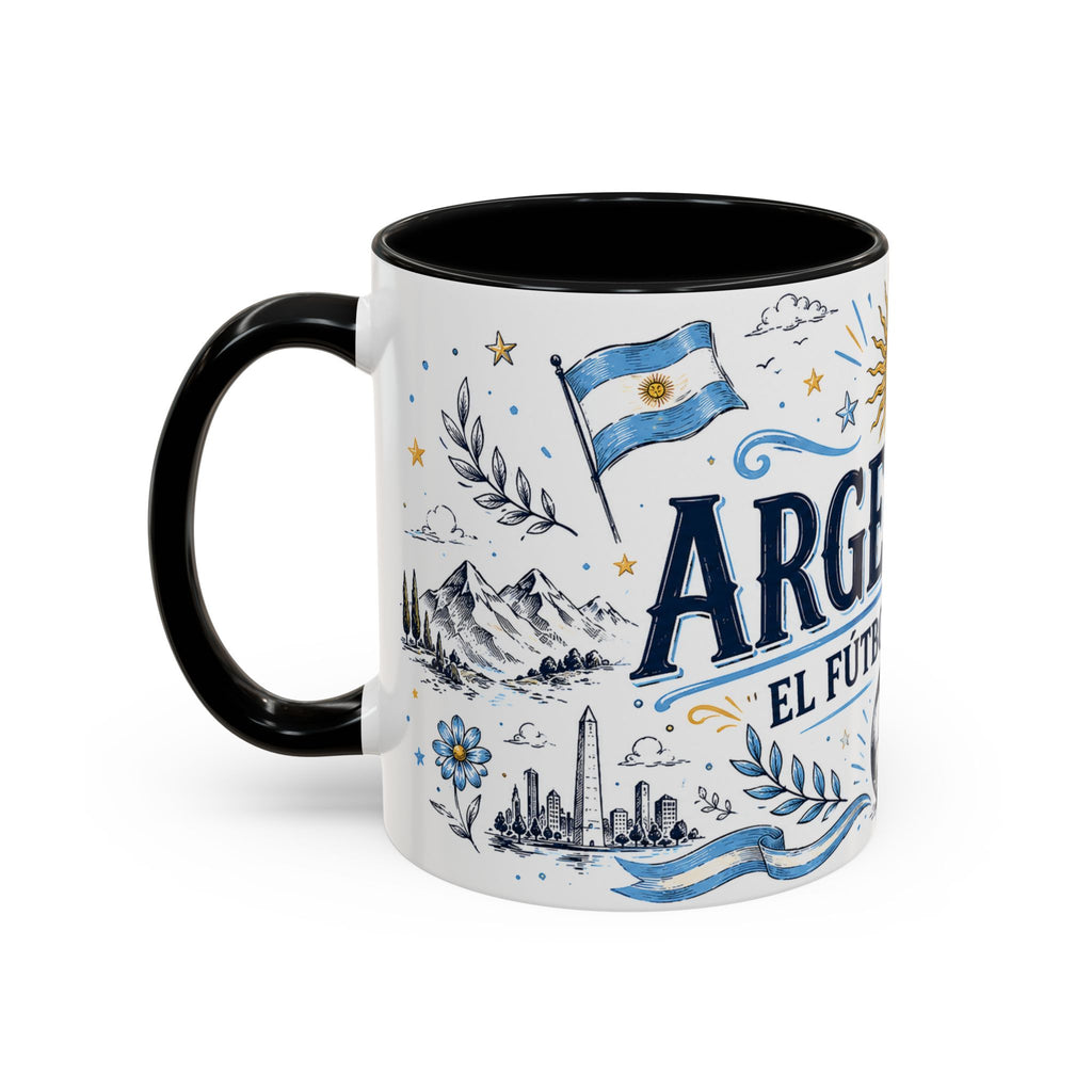 Argentina Soccer Coffee Mug | Soccer Fan Gift | Accent Color Ceramic 11oz 15oz Match Day Cup