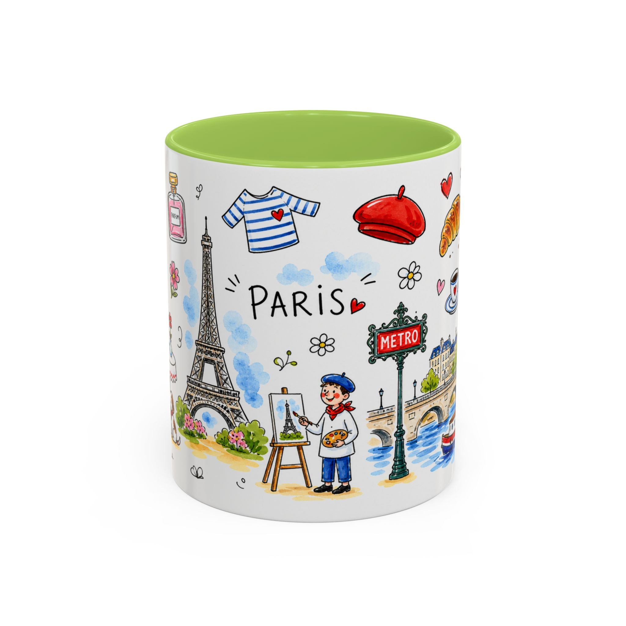 Paris Travel Mug | European City Souvenir Accent Coffee Mug | 11oz 15oz Ceramic Cup