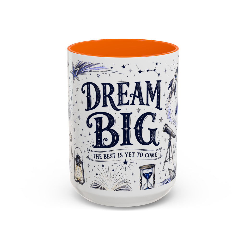 Dream Big Coffee Mug | Class of 2026 Graduation Gift | Accent Color Ceramic 11oz 15oz