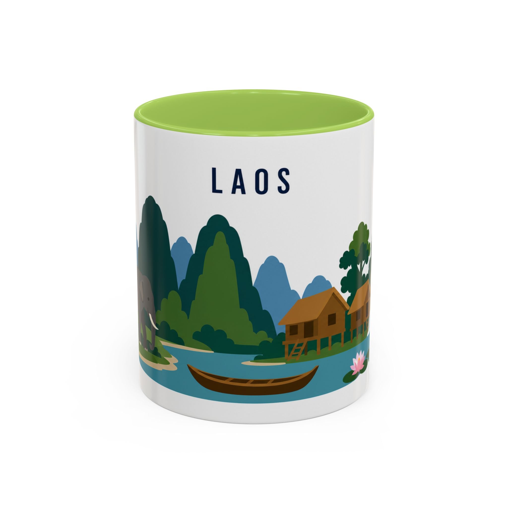 Laos Coffee Mug | Travel Souvenir Accent Mug | Country Gift Ceramic Cup 11oz 15oz