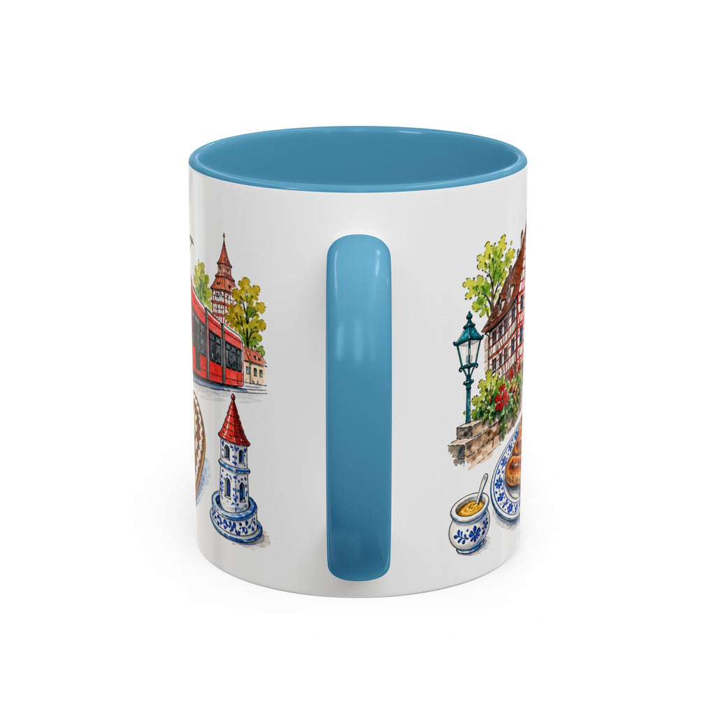 Nuremberg Illustrated Travel Mug | City Souvenir Accent Coffee Mug | 11oz 15oz Ceramic Cup