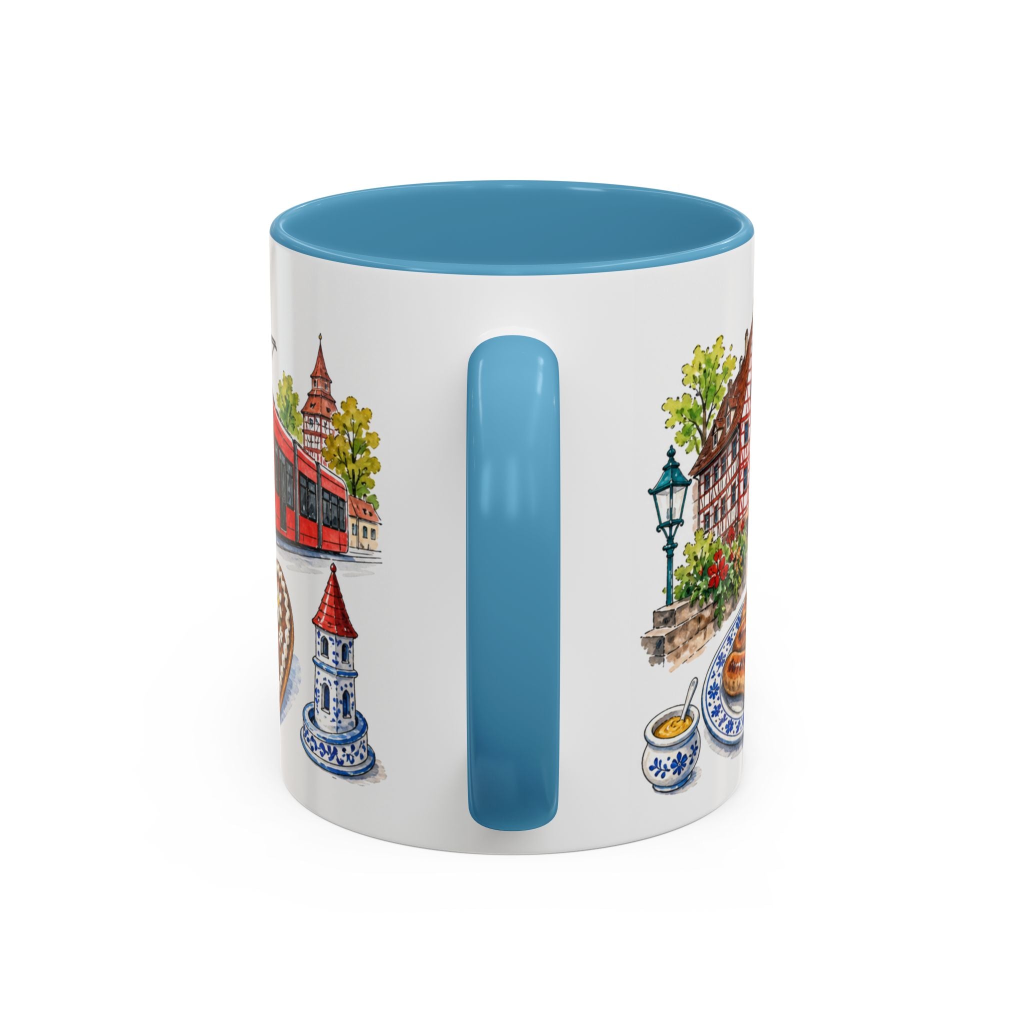 Nuremberg Illustrated Travel Mug | City Souvenir Accent Coffee Mug | 11oz 15oz Ceramic Cup