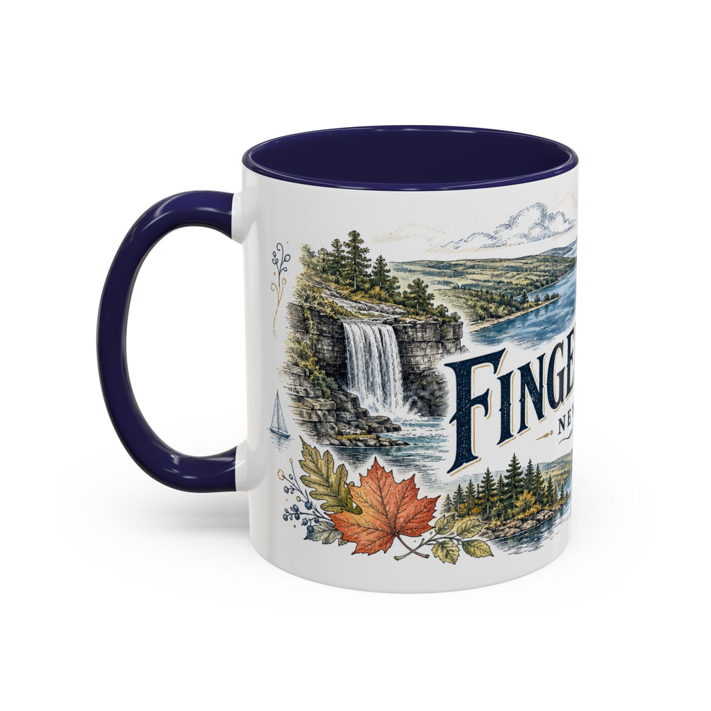 Finger Lakes Mug, New York Travel Souvenir, Bucket List Gift, Accent Ceramic Coffee Mug 11oz 15oz