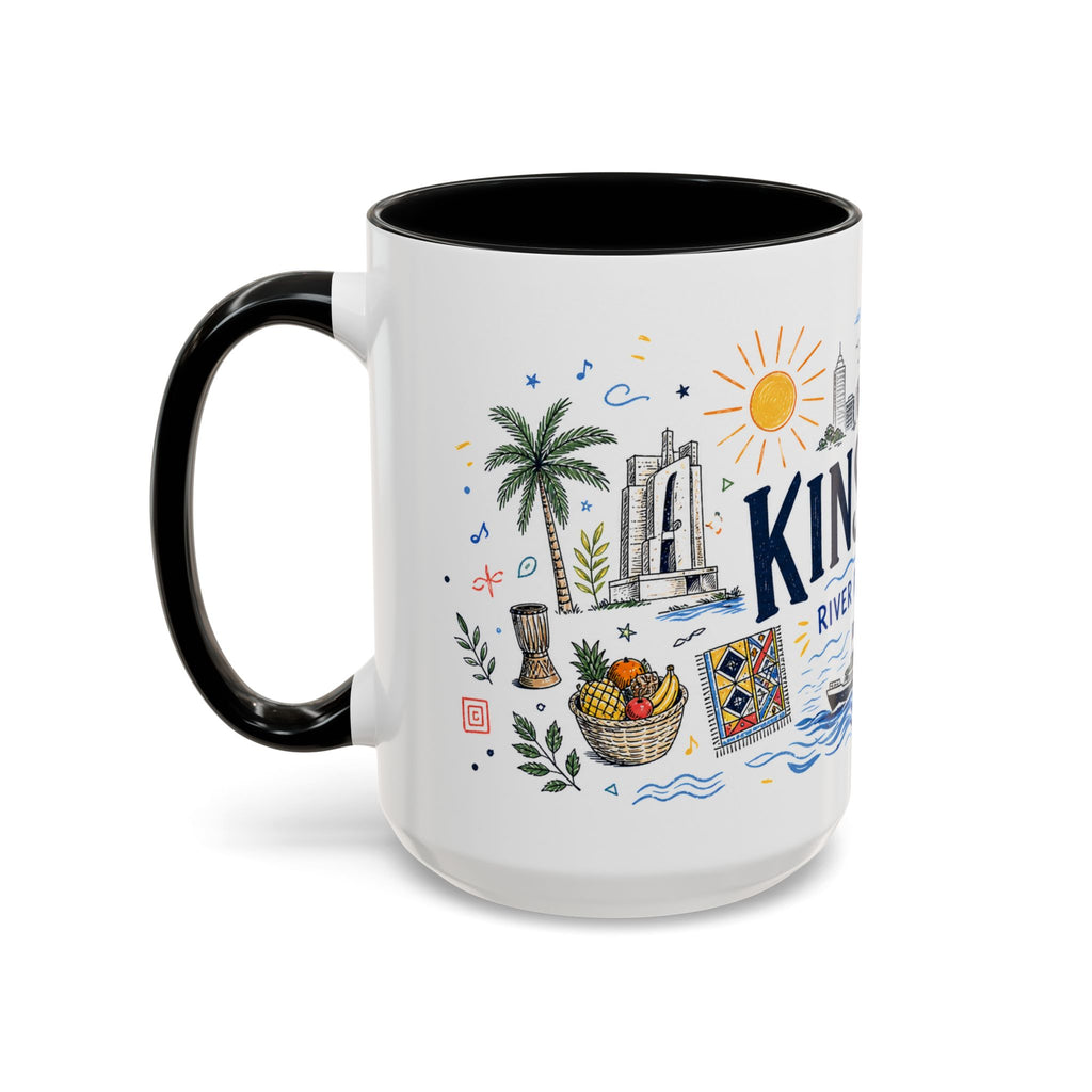 Kinshasa Coffee Mug | DR Congo Souvenir Travel Gift | Accent Color Ceramic 11oz 15oz