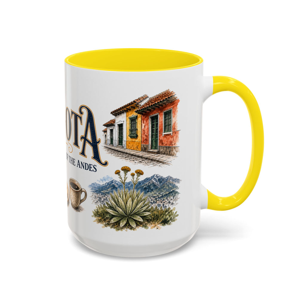 Bogota Coffee Mug | Colombia Travel Souvenir | Vintage Illustrated City Gift | 11 oz 15 oz Accent Mug