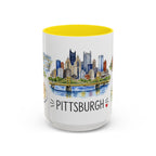 Pittsburgh Illustrated Travel Mug | City Souvenir Accent Coffee Mug | 11oz 15oz Ceramic Cup
