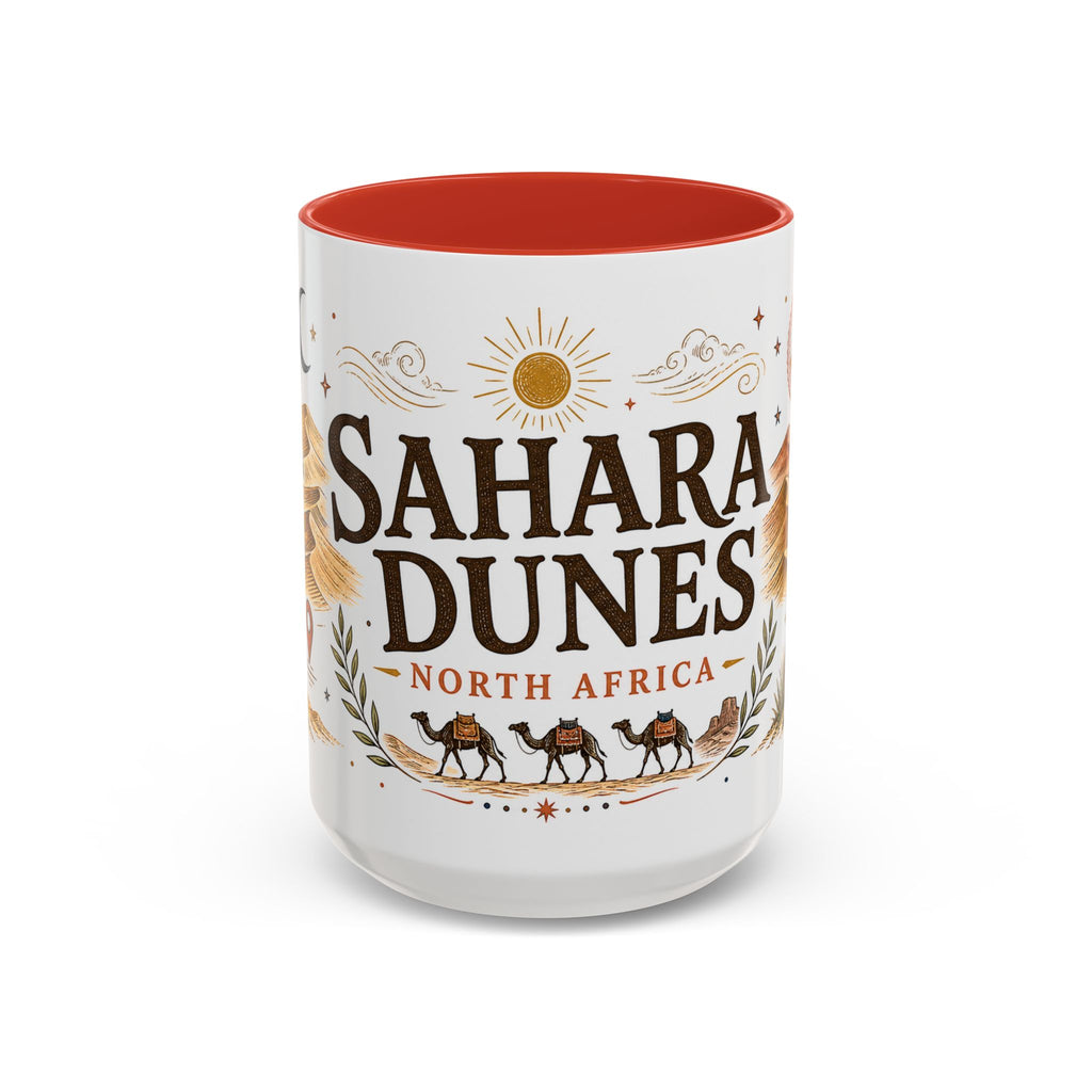Sahara Dunes Coffee Mug | Travel Destination Souvenir Gift | Accent Color Ceramic 11oz 15oz