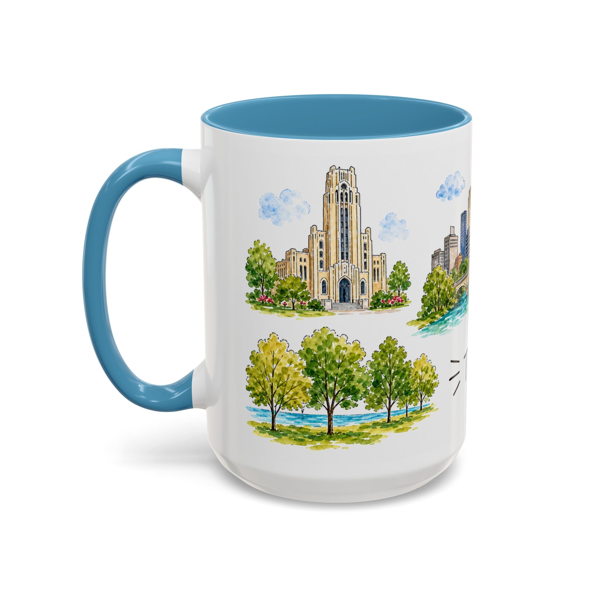 Tulsa Illustrated Travel Mug | City Souvenir Accent Coffee Mug | 11oz 15oz Ceramic Cup