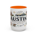 Austin Coffee Mug | Texas Souvenir City Gift | Accent Color Ceramic 11oz 15oz