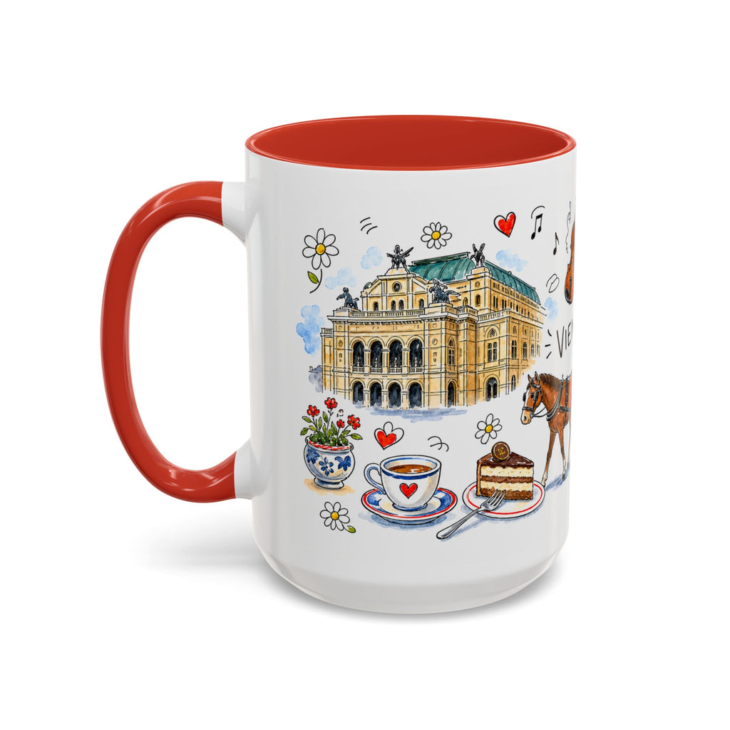 Vienna Travel Mug | European City Souvenir Accent Coffee Mug | 11oz 15oz Ceramic Cup