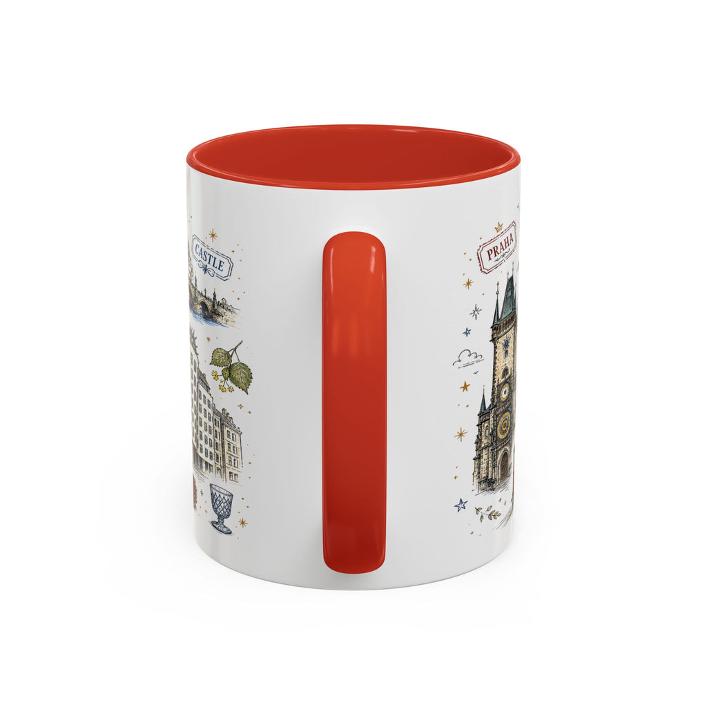 Prague Coffee Mug | Czech Republic Souvenir Travel Gift | Accent Color Ceramic 11oz 15oz