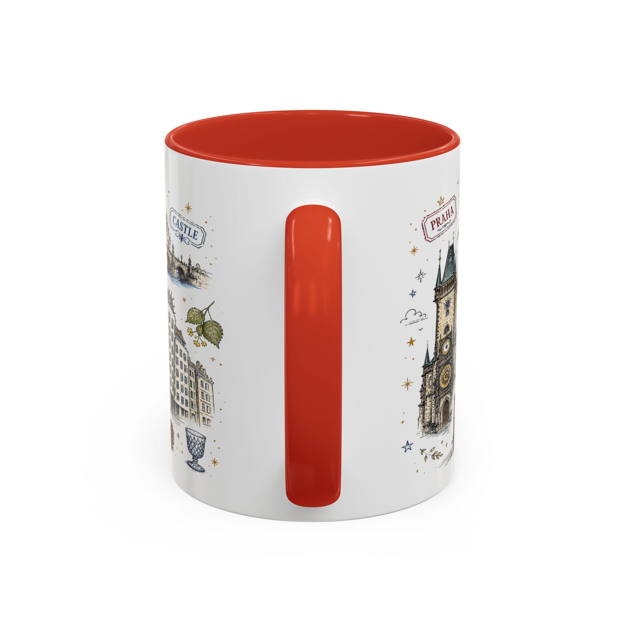 Prague Coffee Mug | Czech Republic Souvenir Travel Gift | Accent Color Ceramic 11oz 15oz