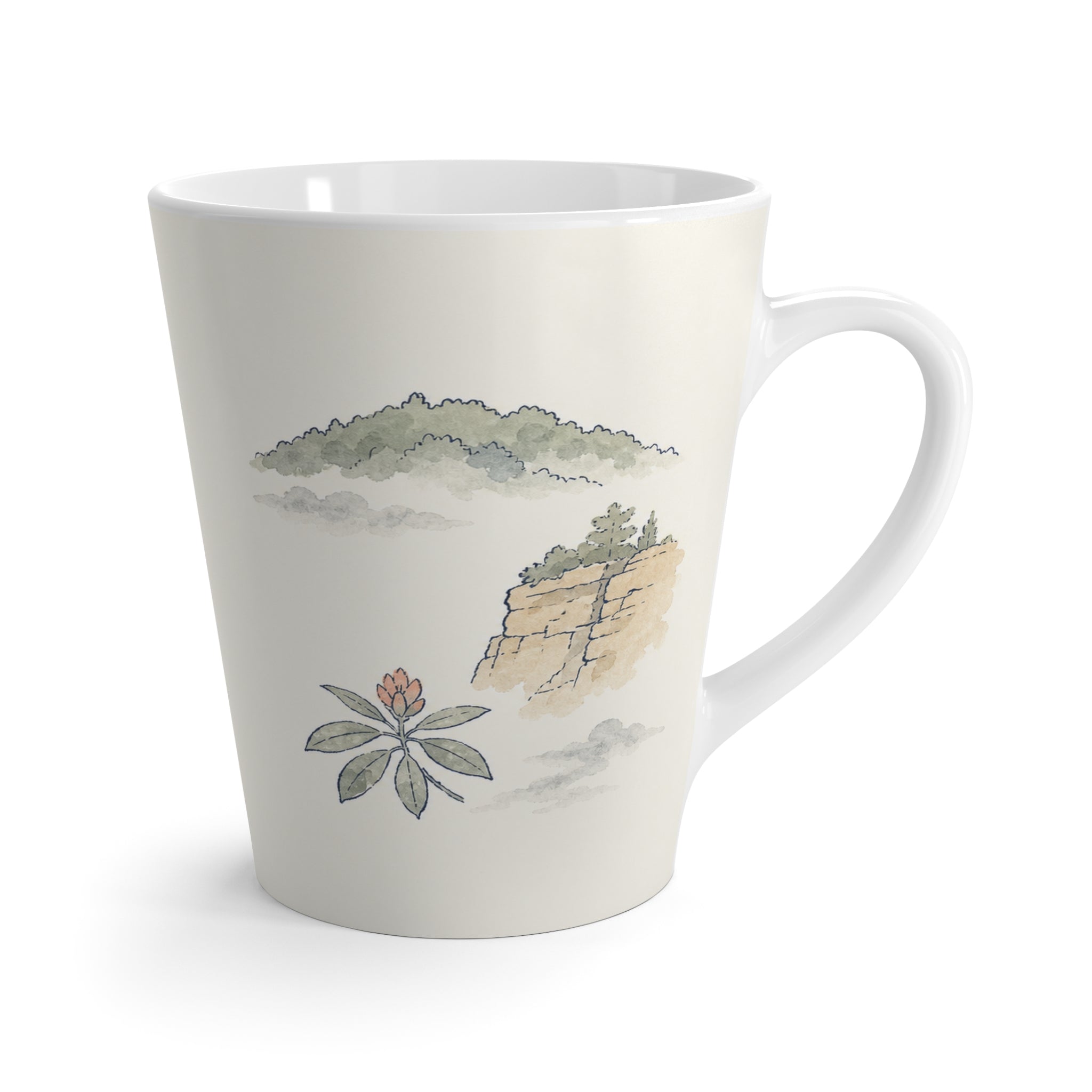 New River Gorge National Park Latte Mug | Pastel Watercolor Nature Coffee Cup | 12 oz Travel Souvenir Gift
