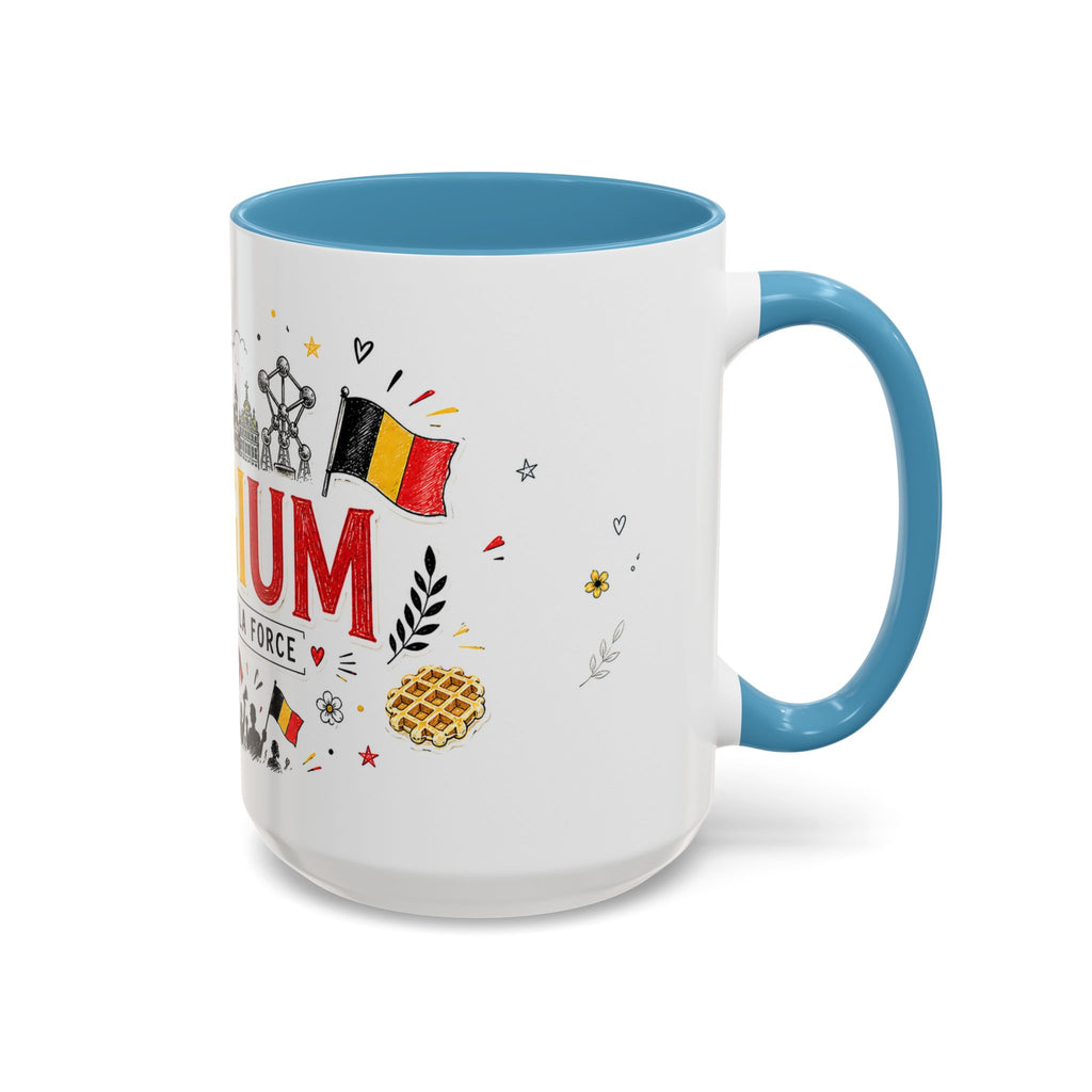Belgium Soccer Coffee Mug | Soccer Fan Gift | Accent Color Ceramic 11oz 15oz Match Day Cup
