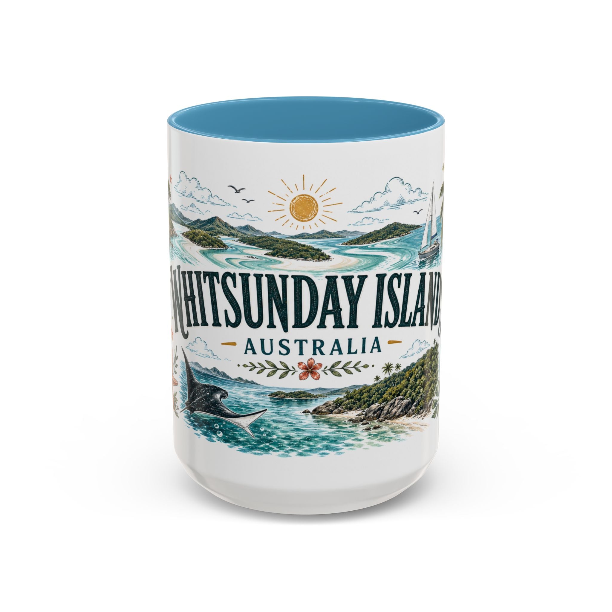 Whitsunday Islands Mug, Australia Travel Souvenir, Bucket List Gift, Accent Ceramic Coffee Mug 11oz 15oz